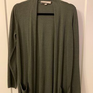 Loft Army Green Knit Cardigan with Pockets, size M. MOVING SALE!!